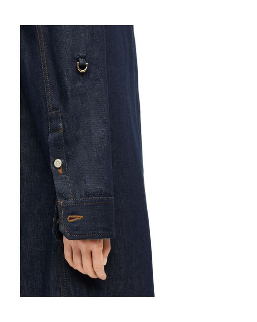 Loewe Blue Chain-Detailed Denim Shirt Dress