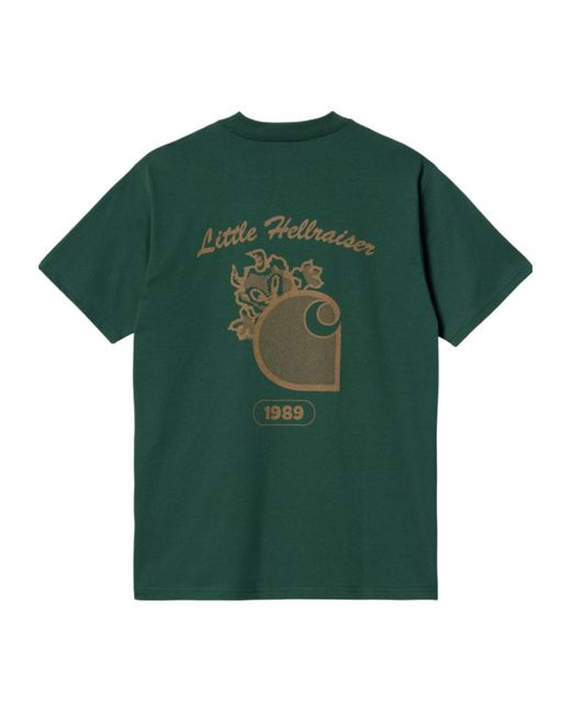 Carhartt Green T-Shirt With Round Neck And Short Sleeves for men