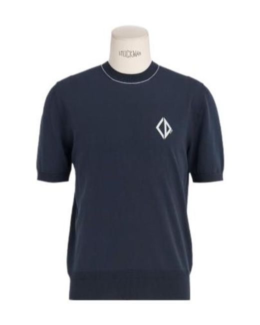 Dior Cd Diamond Short-Sleeved Sweater in Blue for Men | Lyst