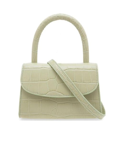 By Far Green Mini Embossed Tote