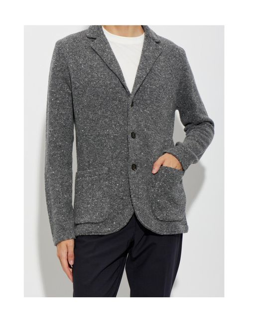 Eleventy Gray Long-Sleeve Cardigan for men