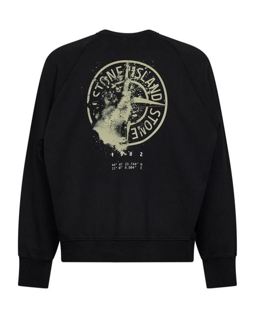 Stone Island Black Long Sleeve Crewneck Sweatshirt for men