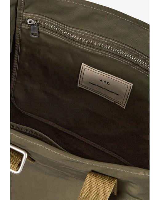 A.P.C. Green Archive Buckle Tote Bag for men