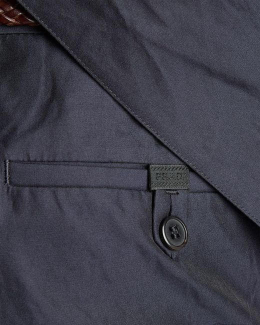 Prada Blue Cotton And Silk Pants for men