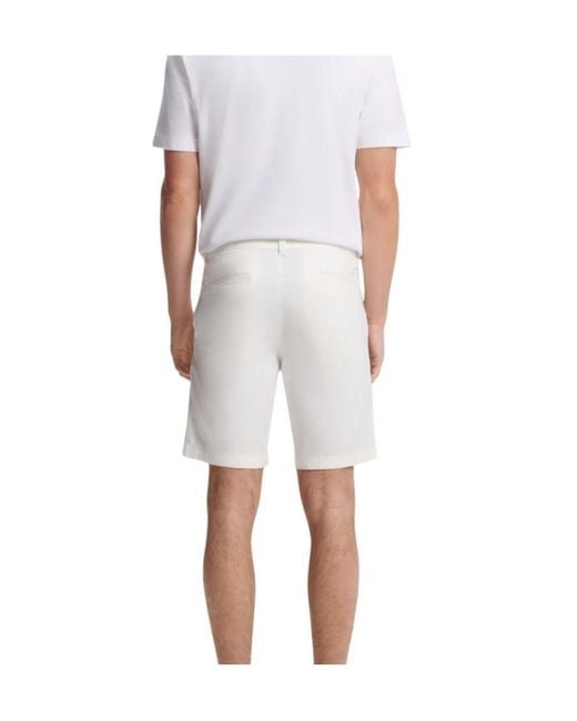 Boss White Slim-Fit Chino Shorts for men