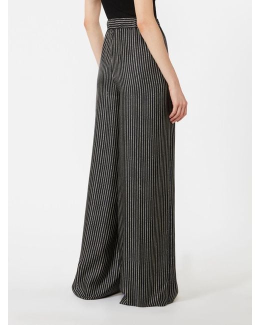 Max Mara Gray Clarino Striped Drawstring Trousers