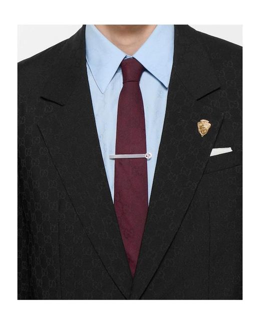 Gucci White Tie Bar With Interlocking G for men