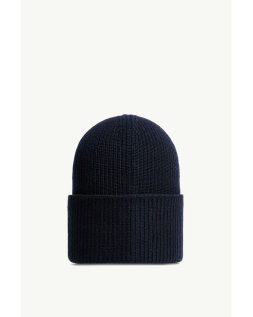 Moncler Blue Wool Cashmere Blend Beanie