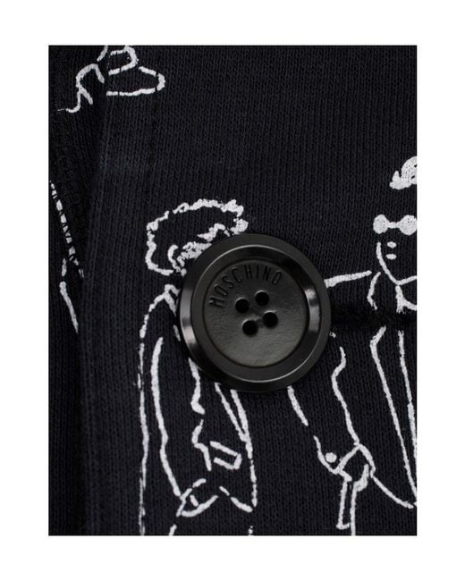 Moschino Black Characters Print Hoodie for men