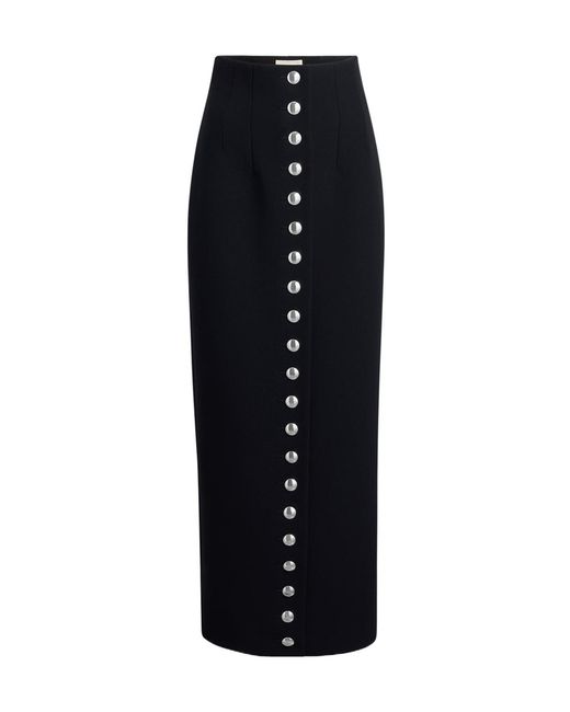 Khaite Black Brynlee High Waisted Maxi Skirt