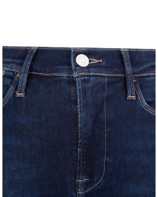 FRAME Blue High Waist Straight Jeans