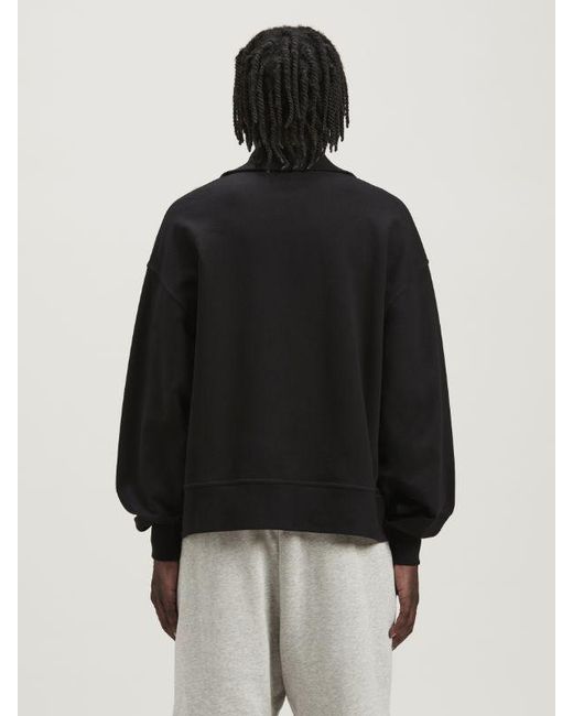 Palm Angels Black Logo-Embroidered Half-Zip Sweatshirt for men
