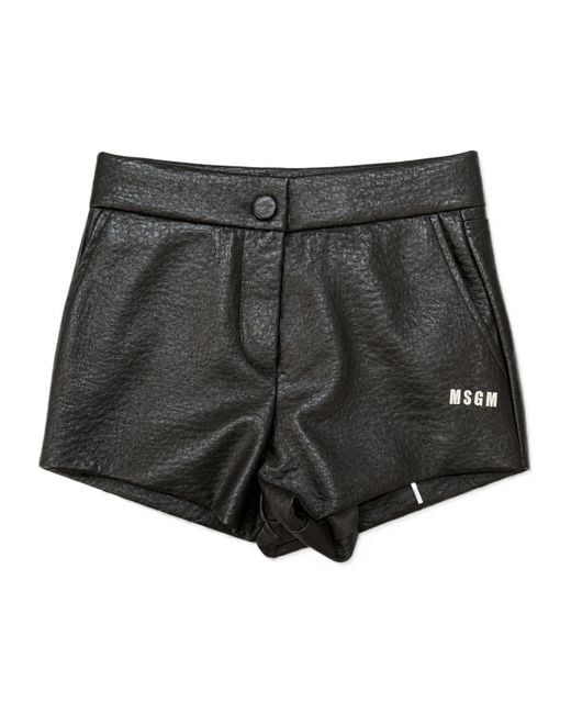 MSGM Gray Button-Front Shorts