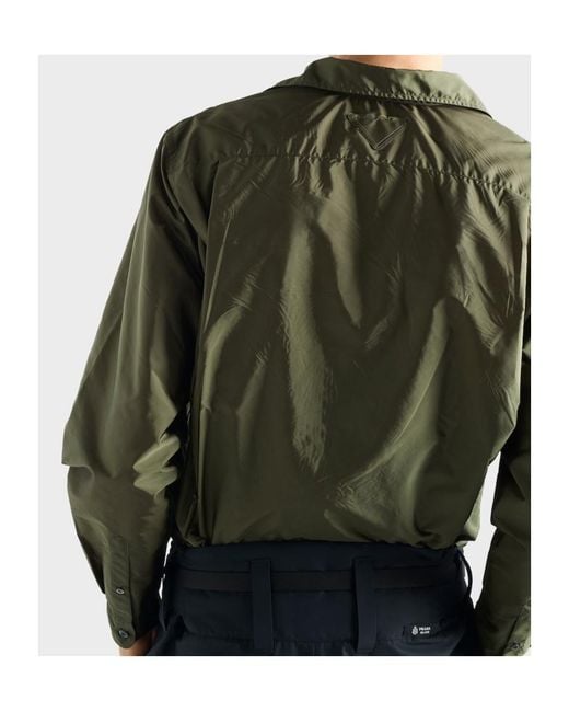 Prada Green Long-Sleeved Button-Up Shirt for men