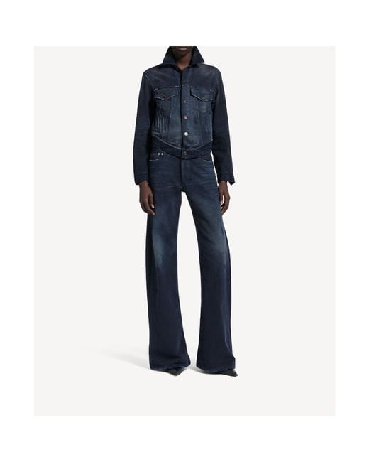 Balenciaga Blue Curved Waist Jeans