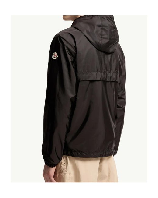Moncler Black Logo Patch Hooded Jacket for men