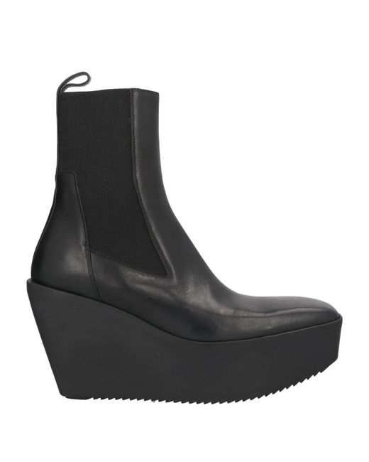 Rick Owens Black Minimalist Leather Boots