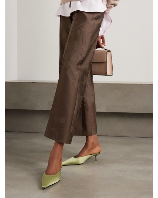 Victoria Beckham Green Kitten Heel Mules