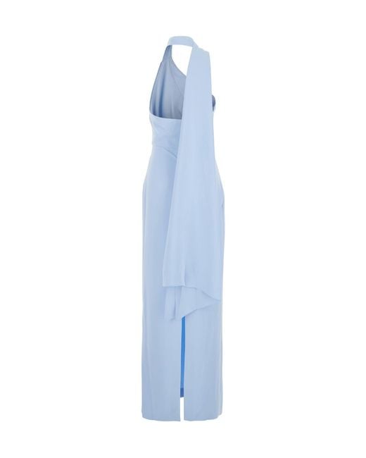 Solace London Blue London Demi One-Shoulder Maxi Dress