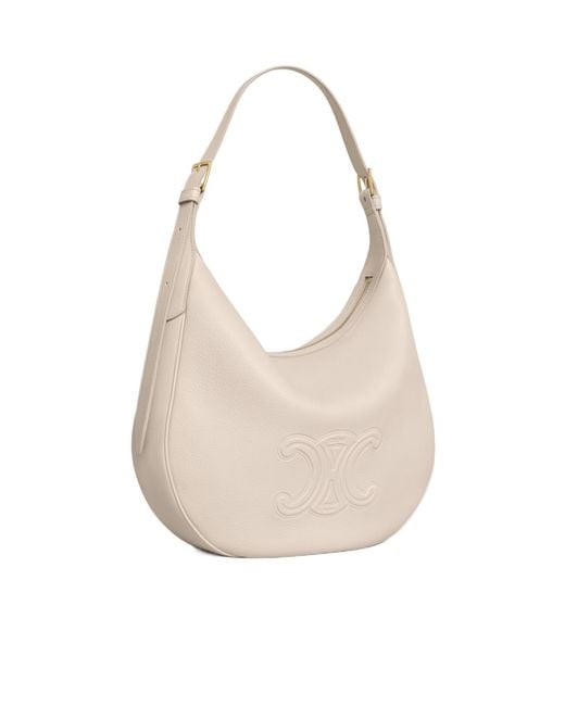 Céline White Medium Heloïse Bag Cuir Triomphe