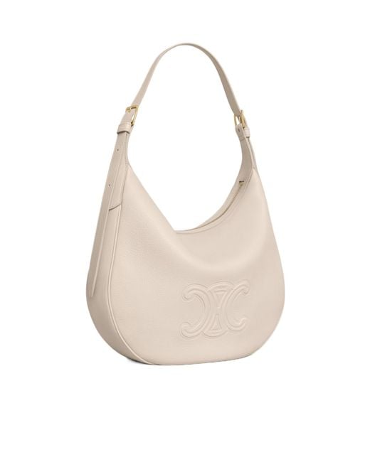 【VIP価格・関税込み】CELINE HELOISE MEDIUM LEATHER BAG Celine Medium Heloïse Bag Cuir Triomphe in White | Lyst
