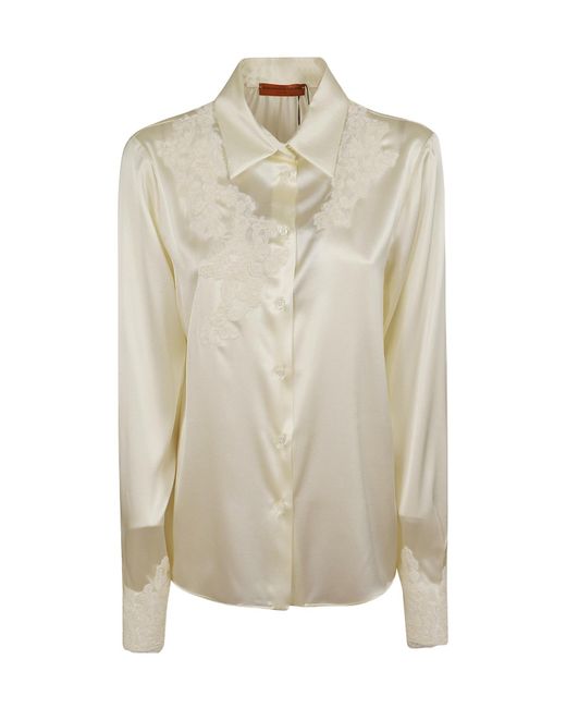 Ermanno Scervino Natural Long-Sleeved Shirt
