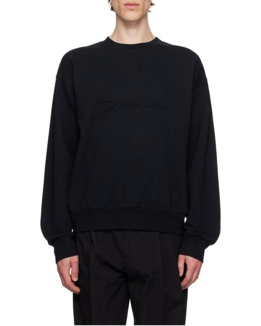Givenchy Black Logo Detailed Crewneck Sweatshirt for men