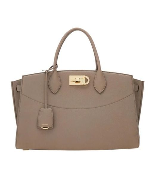 Ferragamo Brown New Ferragamo Studio Soft Bag (L)