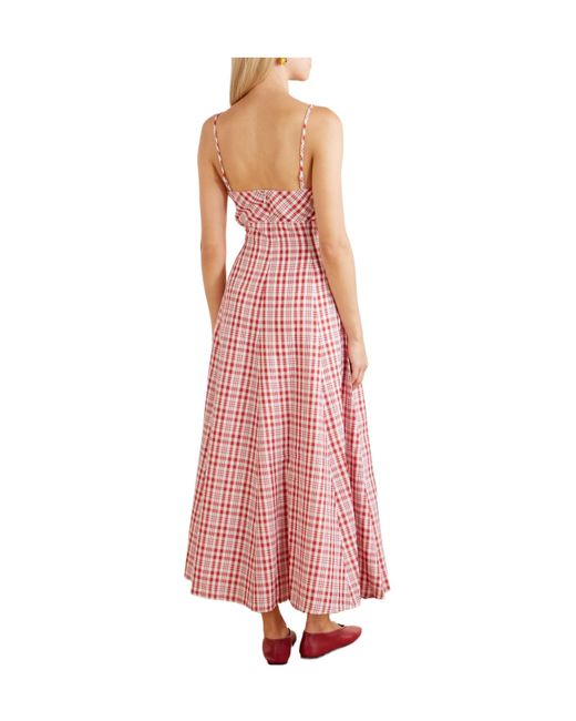 Rosie Assoulin Pink Checked Jersey Maxi Dress