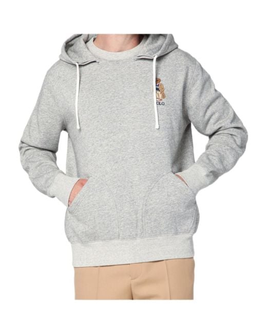 Polo Ralph Lauren Gray Polo Bear Fleece Hoodie for men
