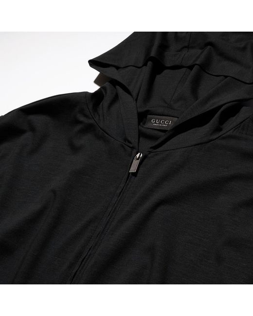 Gucci Black Soft Rayon Jersey Zip Jacket for men