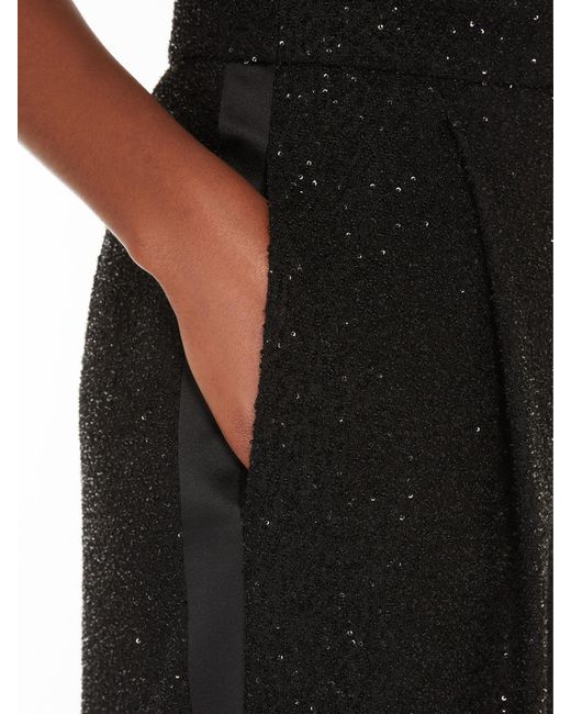 Max Mara Black Pianoforte Sequin Embellished Straight-Leg Pants