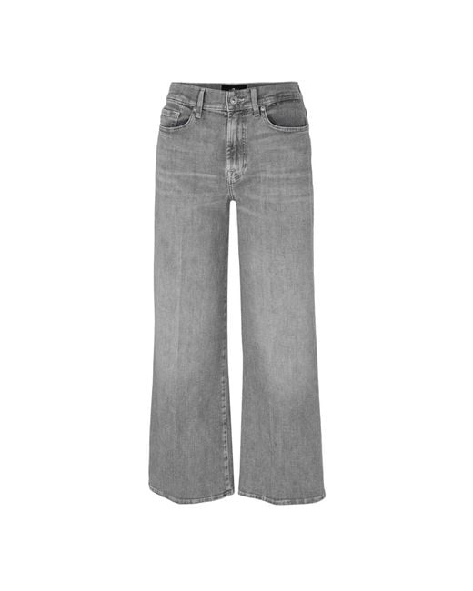 7 For All Mankind Gray Straight-Leg Jeans
