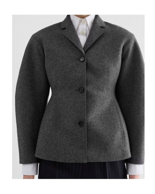 Jil Sander Black Melange Wool Jacket