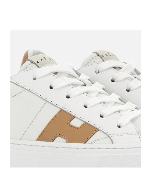 Hogan White H705 Leather Sneakers