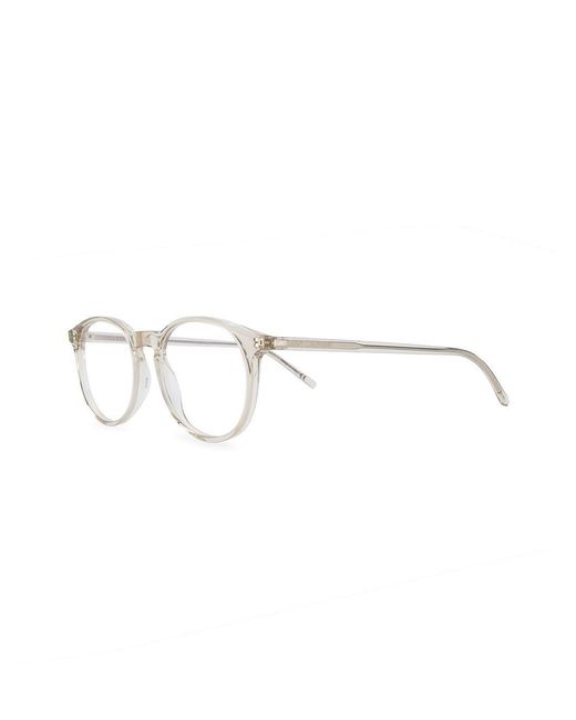 Saint Laurent White Eyewear Round Frame Glasses