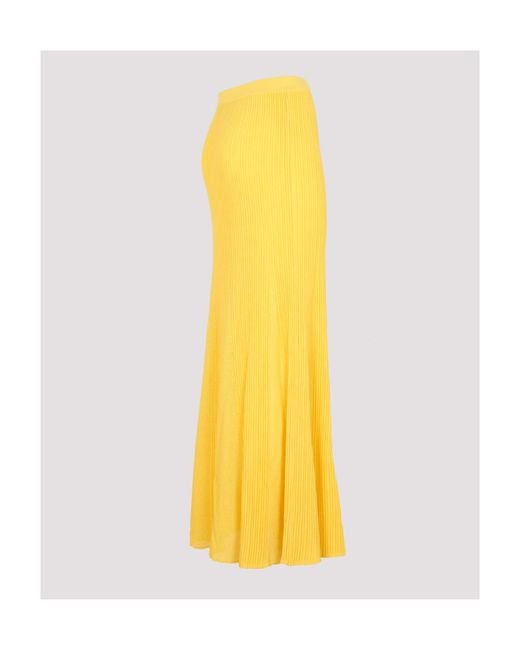 Gabriela Hearst Yellow Pleated Maxi Skirt