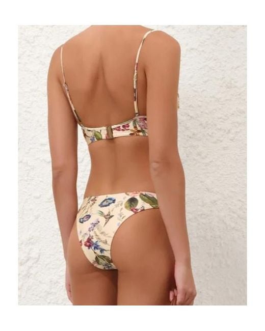 Zimmermann White Patience Tuck Plunge Bikini Set
