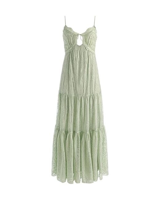Alice + Olivia Green Nicky Tiered Maxi Dress