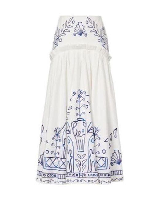 ALÉMAIS White X Lrnce Leela Printed Cotton Maxi Skirt