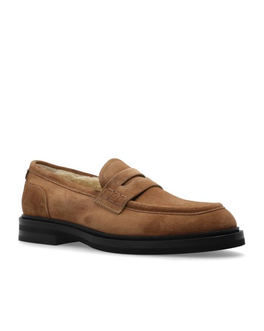Dolce & Gabbana Brown Logo-Plaque Suede Loafers