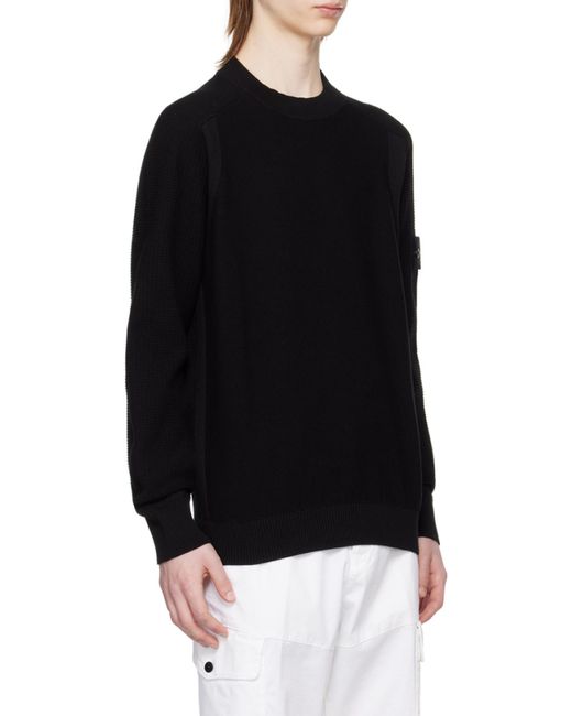 Stone Island Black Logo Patch Knitted Jumper for men