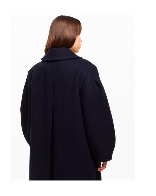 Ganni Blue Versatile Wool Coat