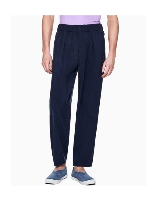 Giorgio Armani Blue Pleated Trousers for men