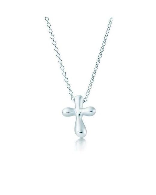 Tiffany & Co Metallic Cross Pendant Necklace