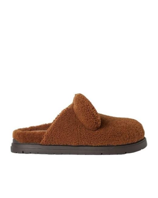 Fendi Brown 3D Detail Slip-On Sabots for men