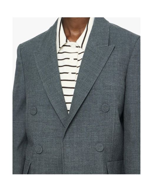 J.W. Anderson Blue Double-Breasted Wool Blazer