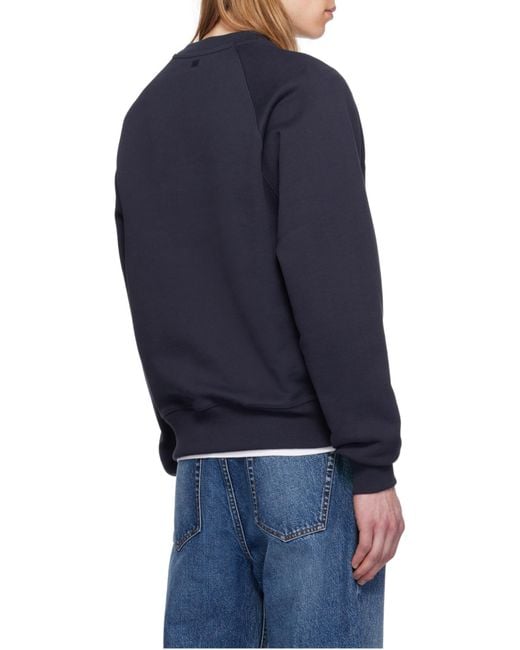 AMI Blue Ami De Coeur Crewneck Sweatshirt for men