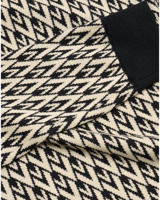 Valentino Black Crewneck Wool Jumper With Toute La V Jacquard Pattern for men