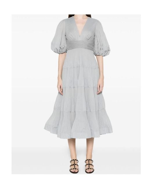 Zimmermann Blue V-Neck Midi Dress